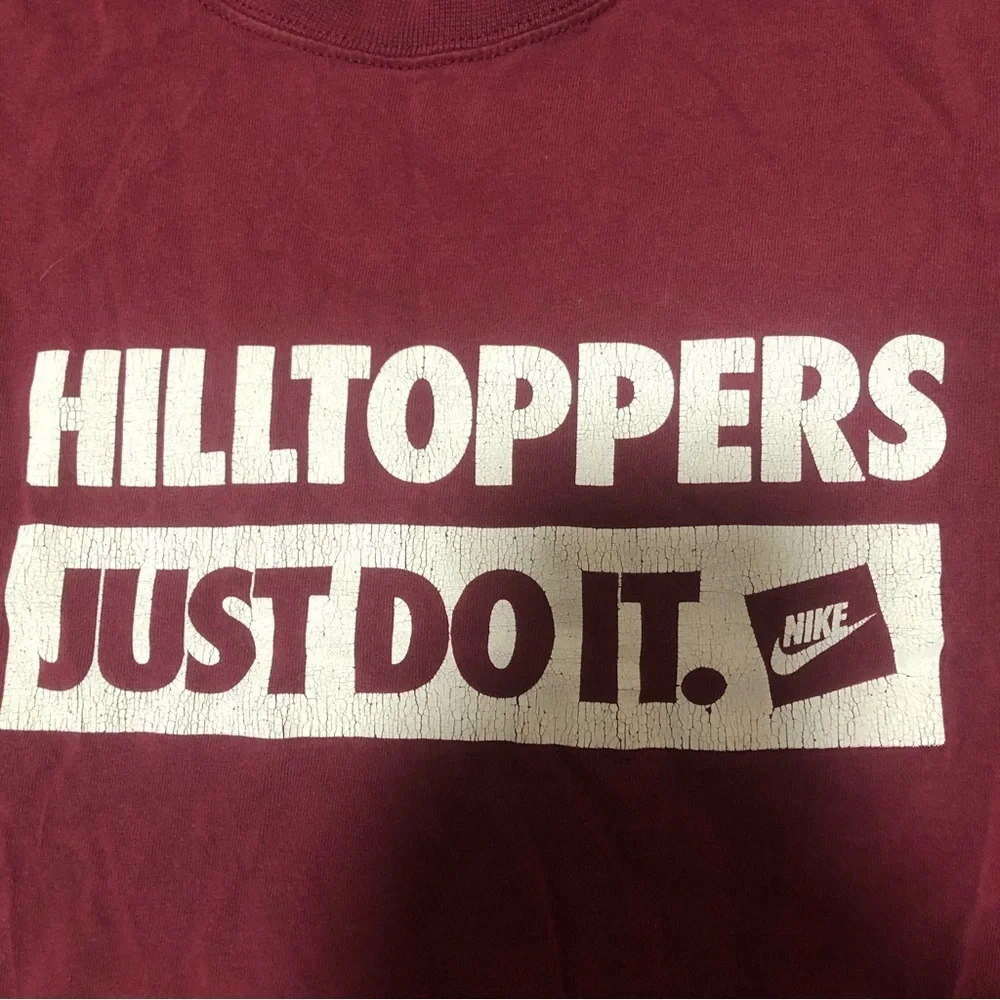 Nike Hilltoppers JUST DO IT T-Shirt - Maroon - Men's/Unisex Loose Fit - Size S